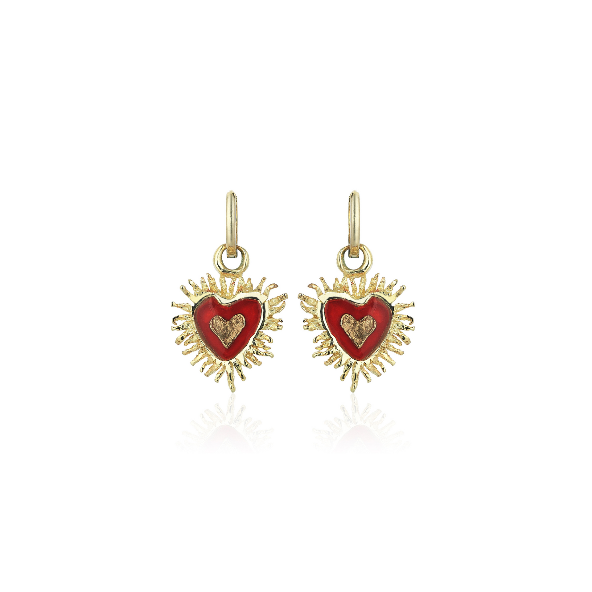 Heart Stud Earrings in 18k Gold Vermeil on Sterling Silver